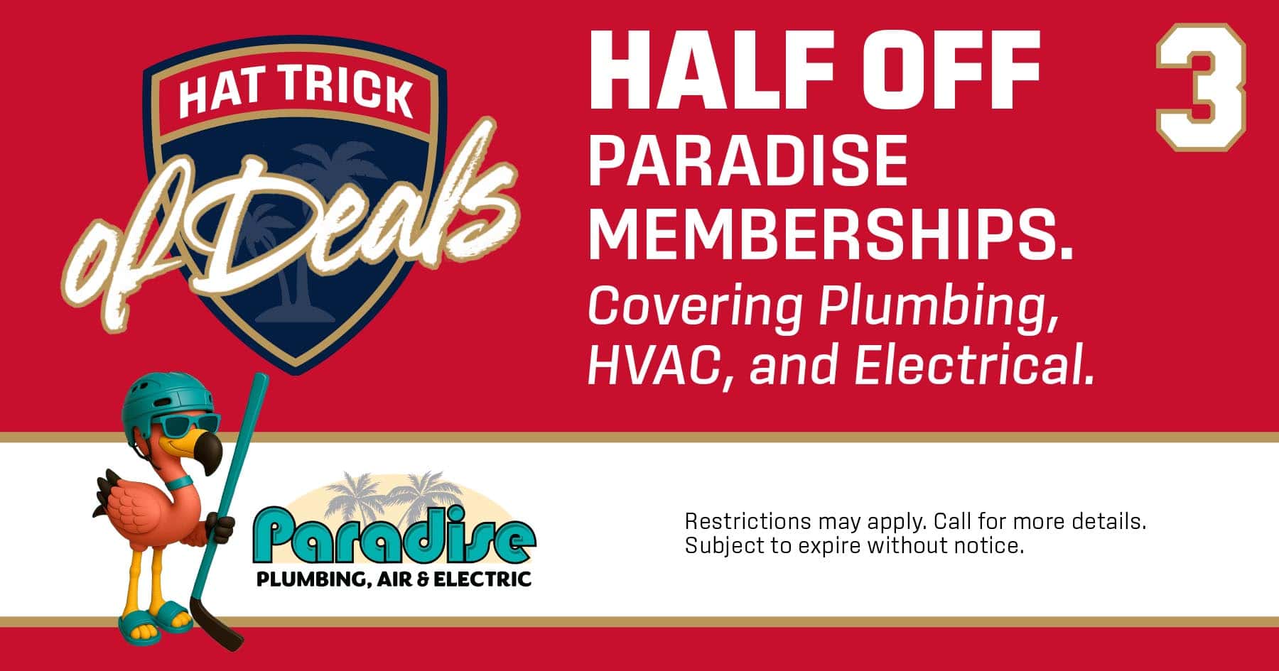 HALF OFF paradise memberships for all verticals! hvac, plumbing, electrical